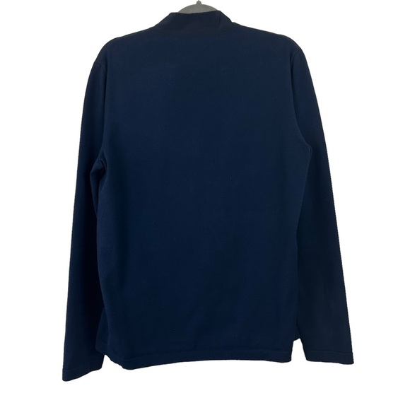 THEORY Men’s Large Bellville Navy Blue Panel Zip Up Jacket Sweater Material - Picture 8 of 16